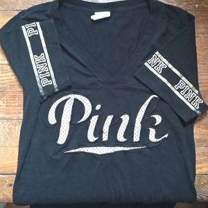 PINK T shirt, gold details, size Large